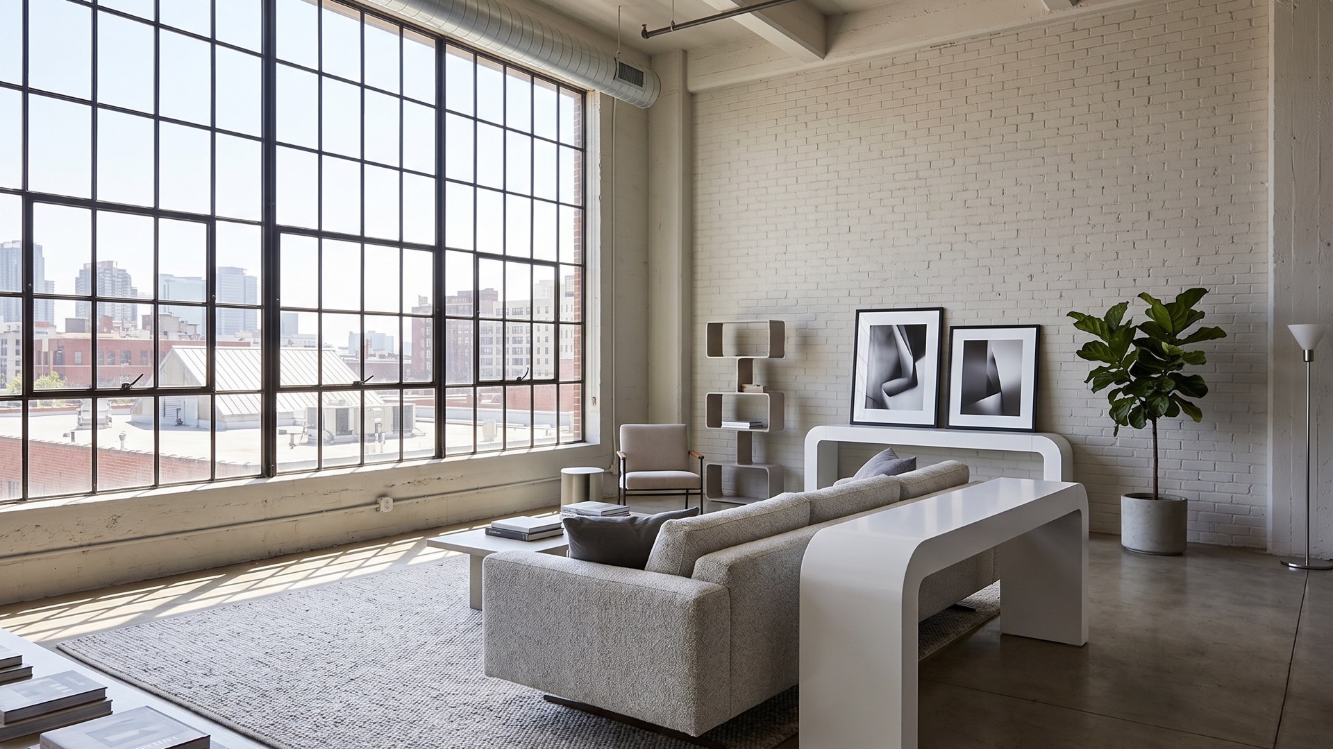 Cabina MÖDEK EVOLUTION cerrada en un salón loft
